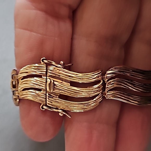 925 gold tone link bracelet - Picture 3 of 7